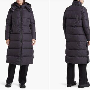Save the Duck Colette Quilted Long Puffer Coat (Brown)